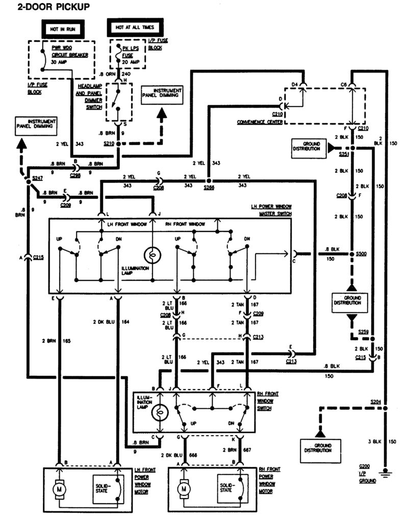 GMC Sierra 1500 (1995) – wiring diagrams – power windows - Carknowledge ...