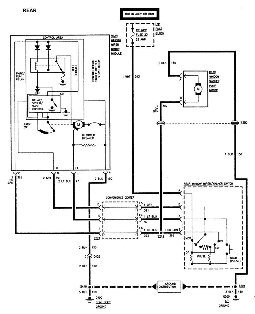 GMC Sierra 1500 (1995) – wiring diagrams – wiper/washer - Carknowledge.info