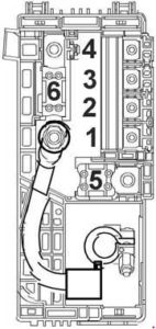 Chevrolet Orlando J309 – fuse box diagram – above battery