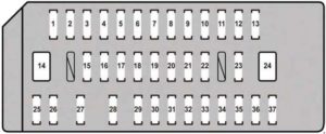 Lexus RX-350 (AL10) - fuse box diagram - passenger compartment