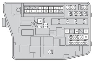 Toyota Avensis mk3 FL – fuse box – engine compartment