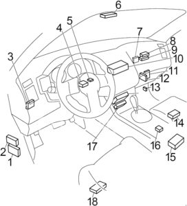 Infiniti FX45 - fuse box diagram - passenger compartment